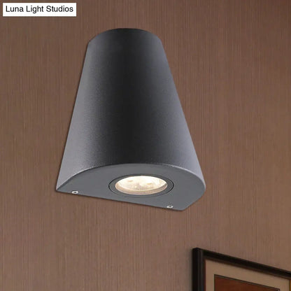 DecorBites™ DecorBites™ Modernist LED Wall Sconce with Aluminum Shade - Black/Gray Tapered Design for Porch, Warm/White Lighting