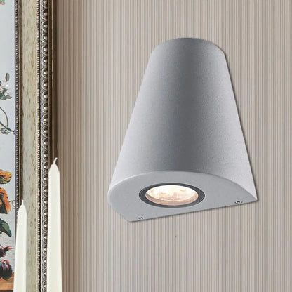 DecorBites™ DecorBites™ Modernist LED Wall Sconce with Aluminum Shade - Black/Gray Tapered Design for Porch, Warm/White Lighting