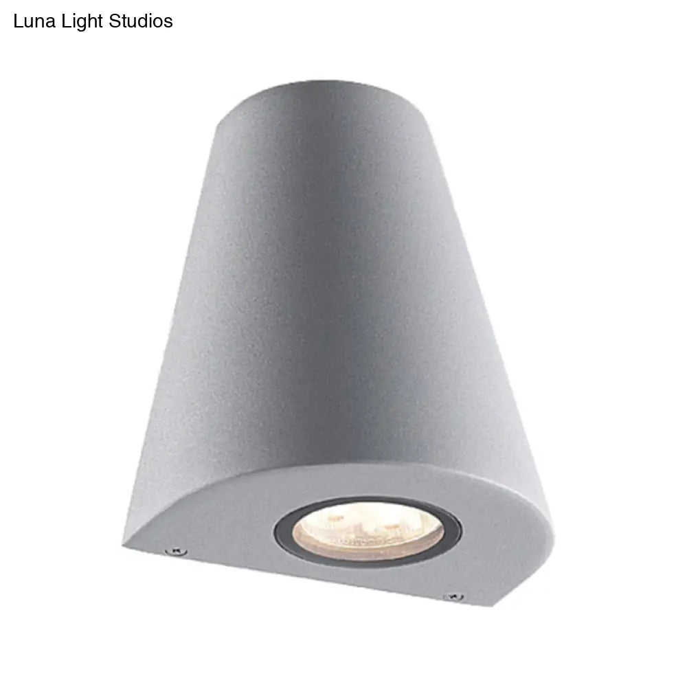 DecorBites™ DecorBites™ Modernist LED Wall Sconce with Aluminum Shade - Black/Gray Tapered Design for Porch, Warm/White Lighting