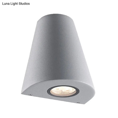 DecorBites™ DecorBites™ Modernist LED Wall Sconce with Aluminum Shade - Black/Gray Tapered Design for Porch, Warm/White Lighting