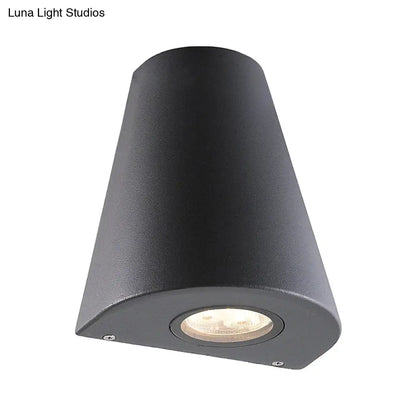 DecorBites™ DecorBites™ Modernist LED Wall Sconce with Aluminum Shade - Black/Gray Tapered Design for Porch, Warm/White Lighting