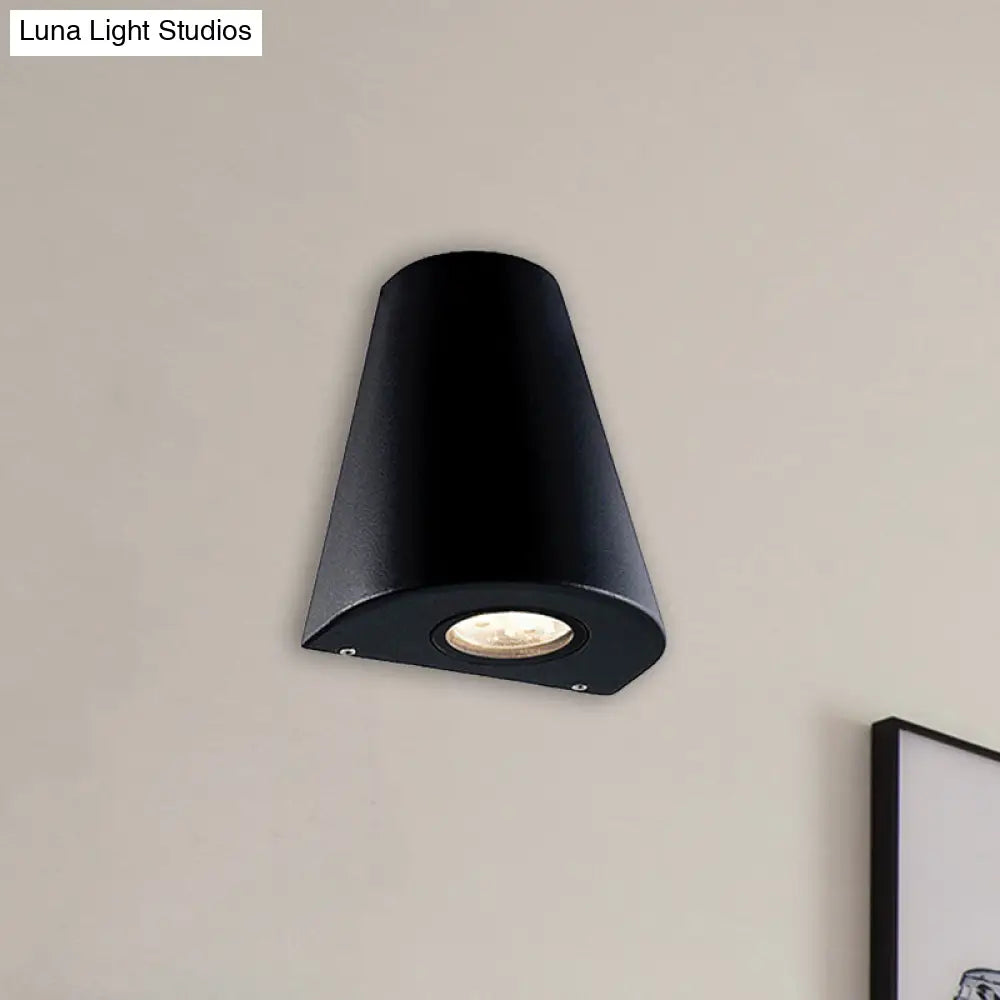 DecorBites™ DecorBites™ Modernist LED Wall Sconce with Aluminum Shade - Black/Gray Tapered Design for Porch, Warm/White Lighting