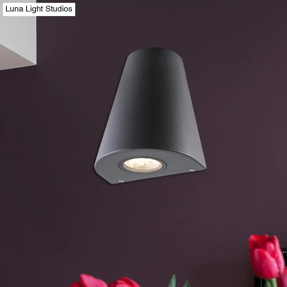 DecorBites™ DecorBites™ Modernist LED Wall Sconce with Aluminum Shade - Black/Gray Tapered Design for Porch, Warm/White Lighting