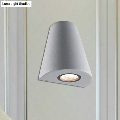 DecorBites™ DecorBites™ Modernist LED Wall Sconce with Aluminum Shade - Black/Gray Tapered Design for Porch, Warm/White Lighting