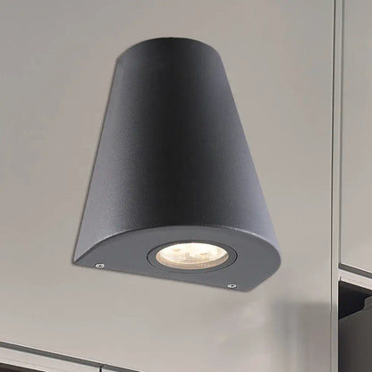 DecorBites™ DecorBites™ Modernist LED Wall Sconce with Aluminum Shade - Black/Gray Tapered Design for Porch, Warm/White Lighting