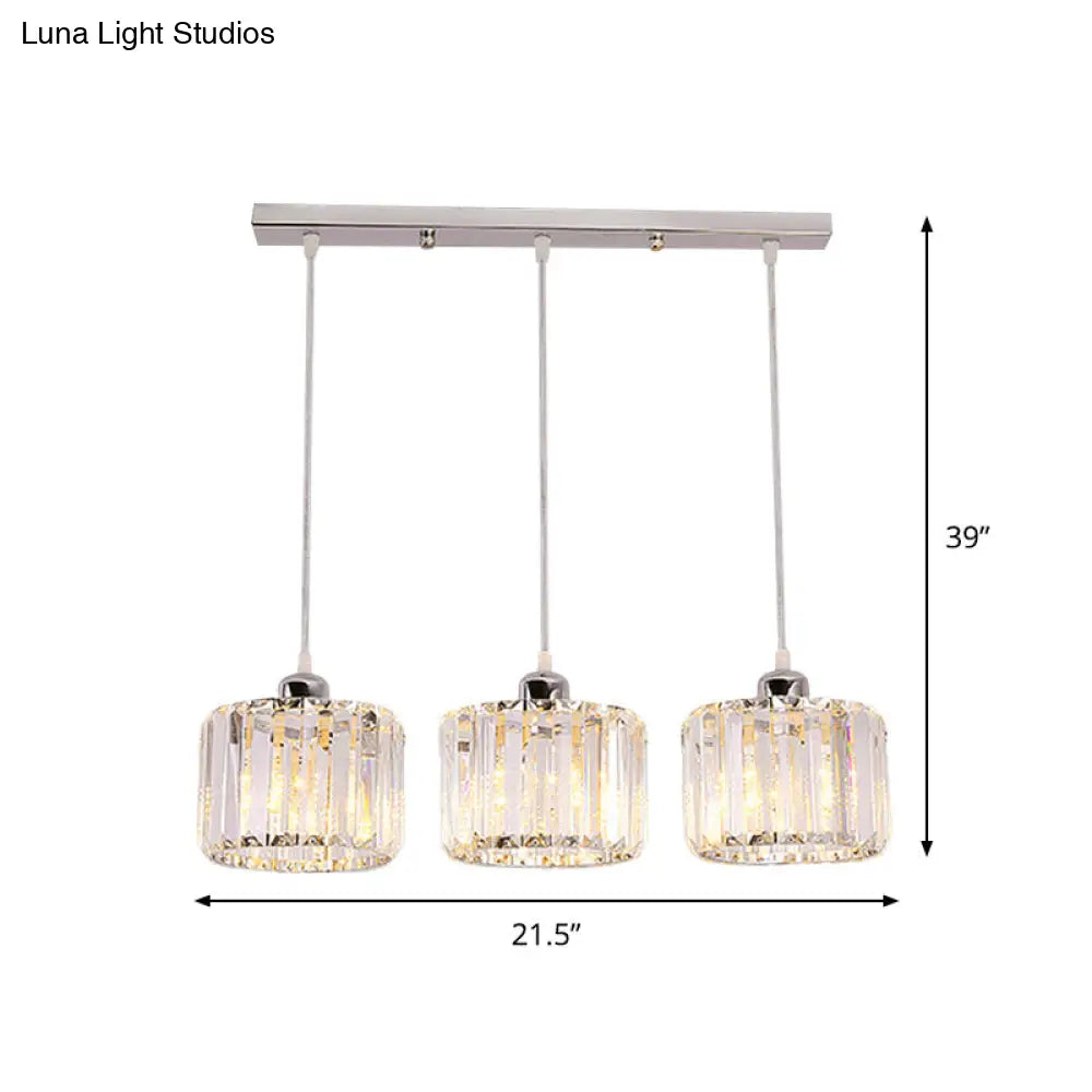 Modernist Lobby Pendant Light with Clustered Crystal Shades - Choose from 3, 8, or 10 Head Options