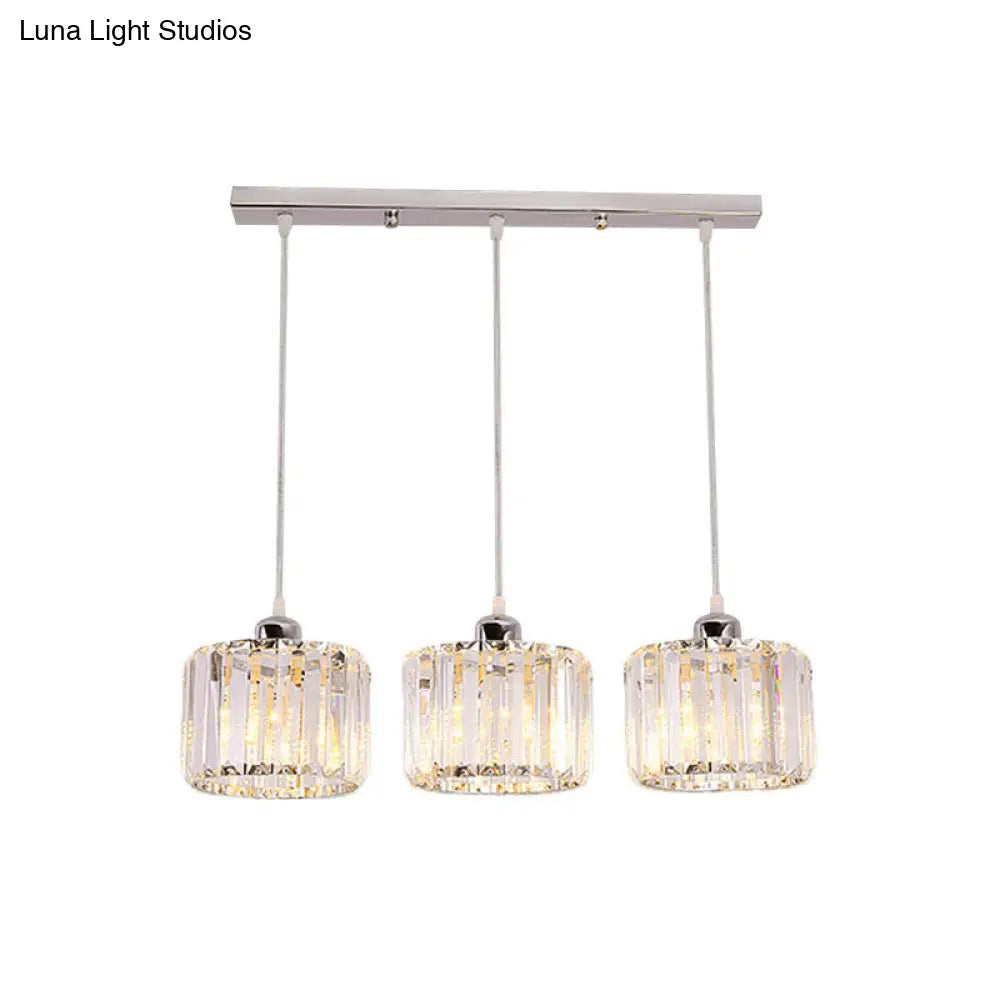 Modernist Lobby Pendant Light with Clustered Crystal Shades - Choose from 3, 8, or 10 Head Options