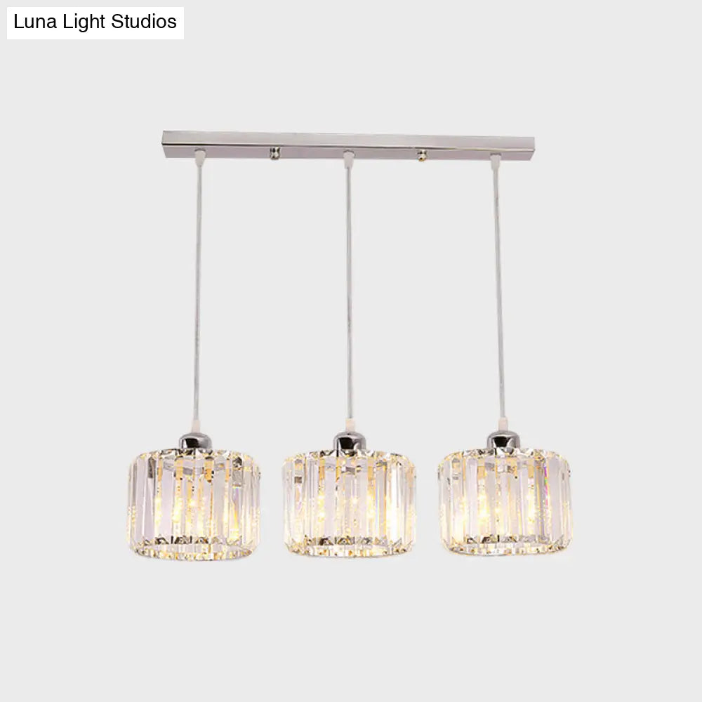 Modernist Lobby Pendant Light with Clustered Crystal Shades - Choose from 3, 8, or 10 Head Options