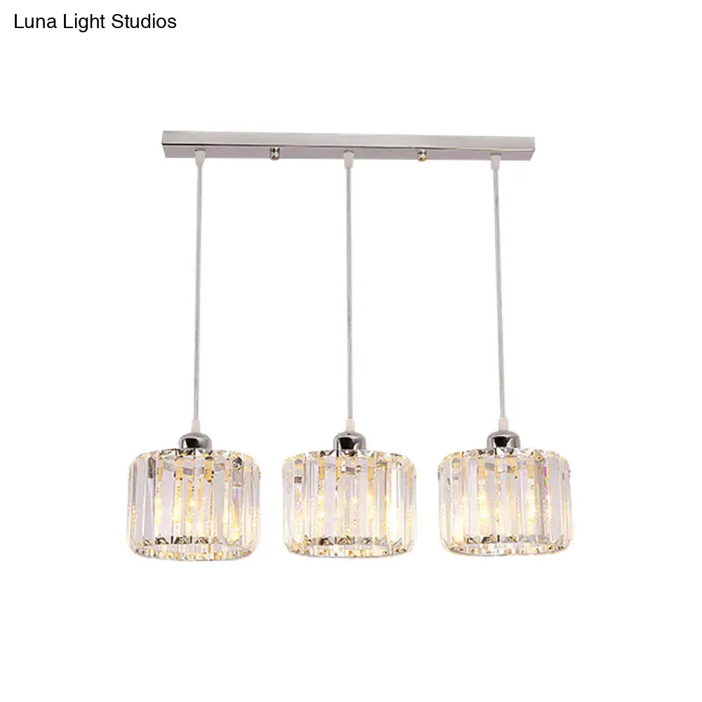 Modernist Lobby Pendant Light with Clustered Crystal Shades - Choose from 3, 8, or 10 Head Options