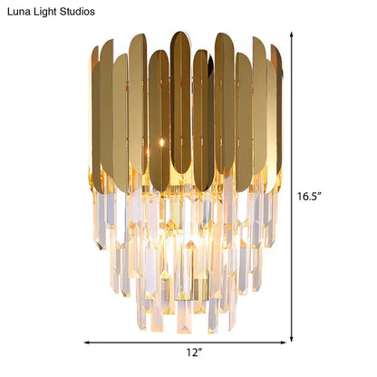 DecorBites™ DecorBites™ Modernist Metal and Crystal Bedside Wall Lamp with 1 Brass Light