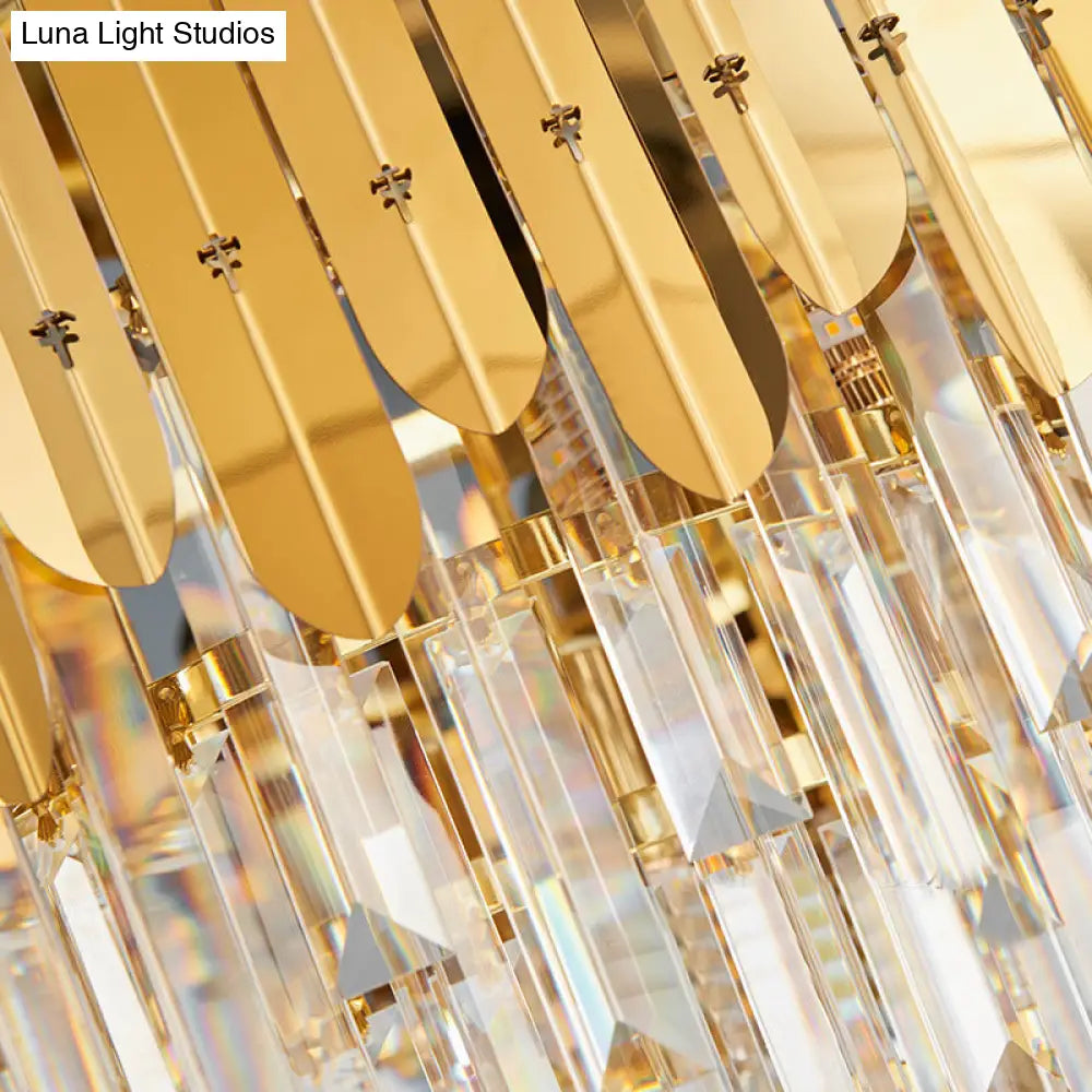 DecorBites™ DecorBites™ Modernist Metal and Crystal Bedside Wall Lamp with 1 Brass Light