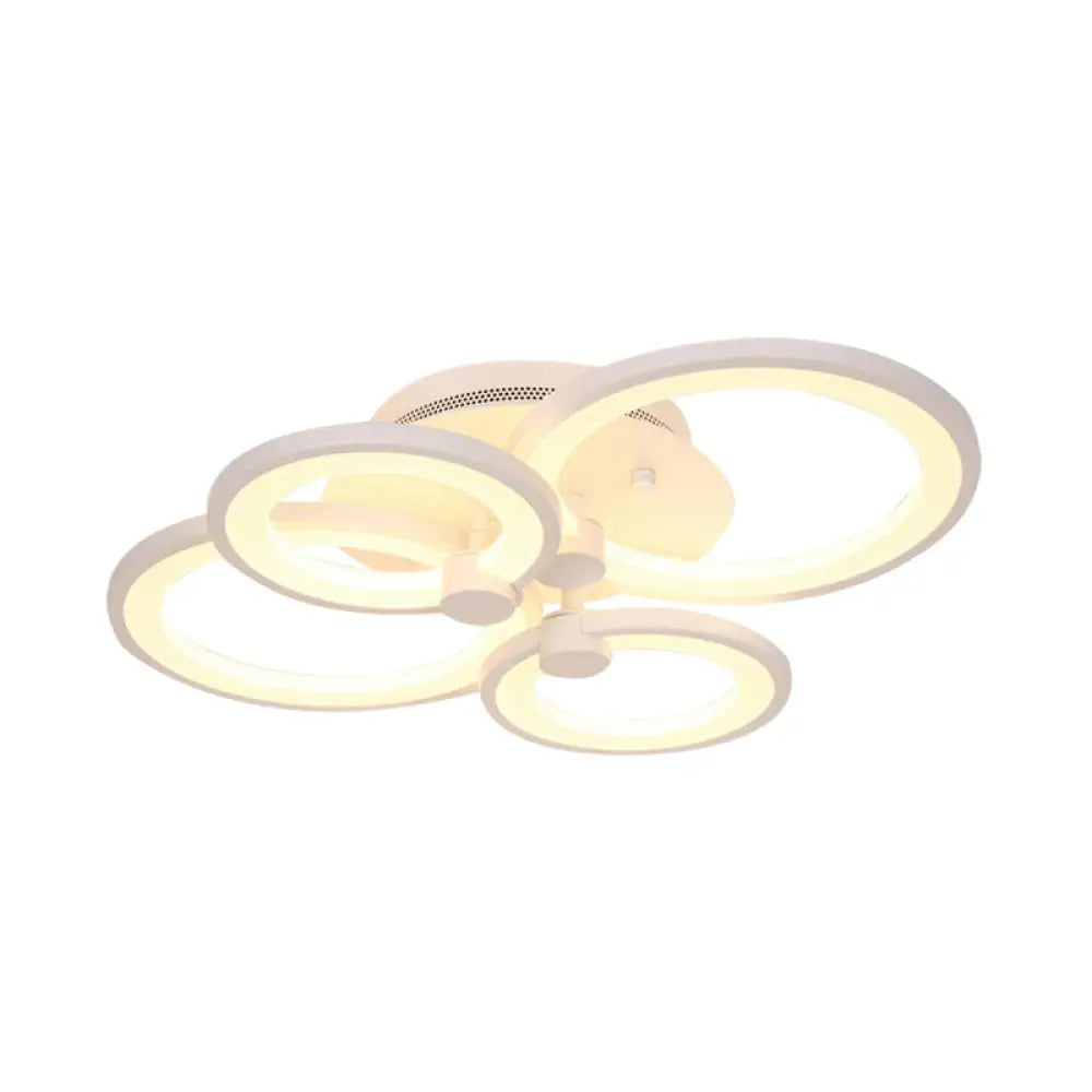 DecorBites™ DecorBites™ Modernist Metal Ceiling Lighting: Multi-Ring LED Semi Flush Light in Black/White, Ideal for Living Room