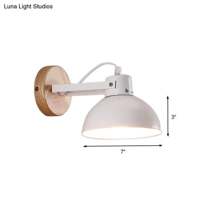 DecorBites™ DecorBites™ Modernist Metal Dome Shade Wall Light for Bedroom - White Finish