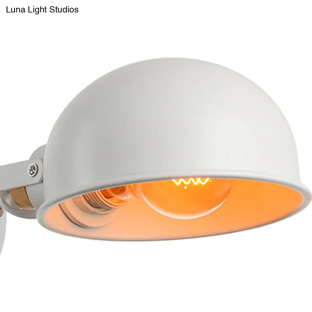 DecorBites™ DecorBites™ Modernist Metal Dome Shade Wall Light for Bedroom - White Finish