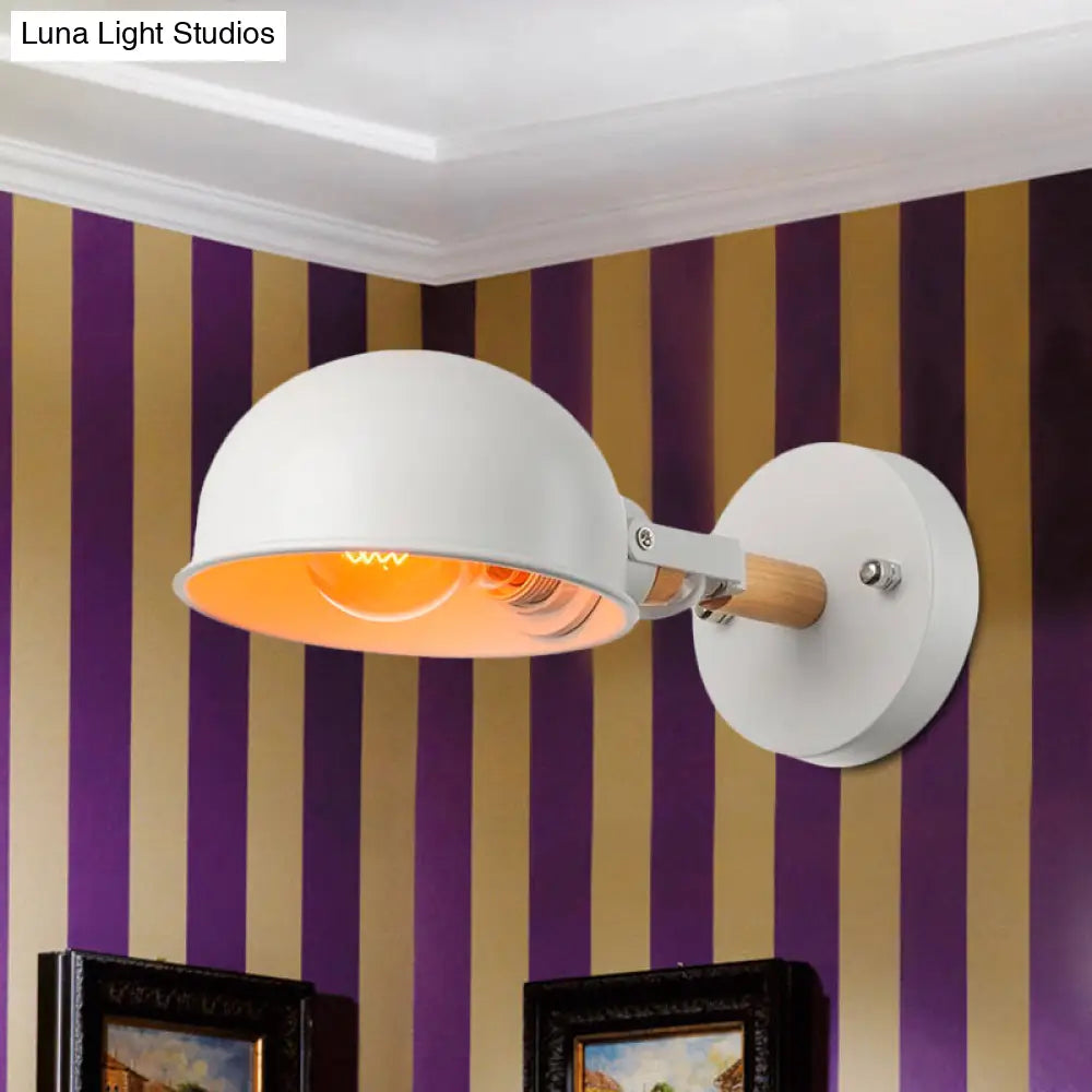 DecorBites™ DecorBites™ Modernist Metal Dome Shade Wall Light for Bedroom - White Finish