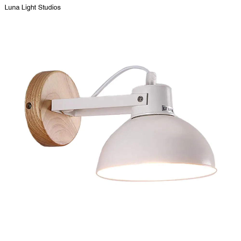 DecorBites™ DecorBites™ Modernist Metal Dome Shade Wall Light for Bedroom - White Finish