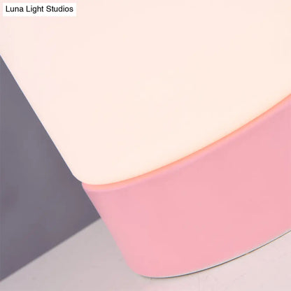 DecorBites™ DecorBites™ Modernist Metal & Frosted Glass Flush Mount Light - Pink/Gray Ceiling Lighting