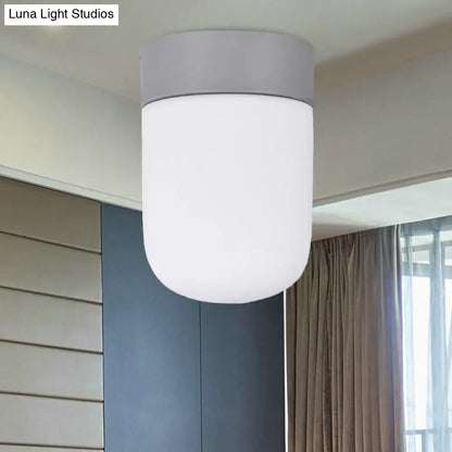 DecorBites™ DecorBites™ Modernist Metal & Frosted Glass Flush Mount Light - Pink/Gray Ceiling Lighting