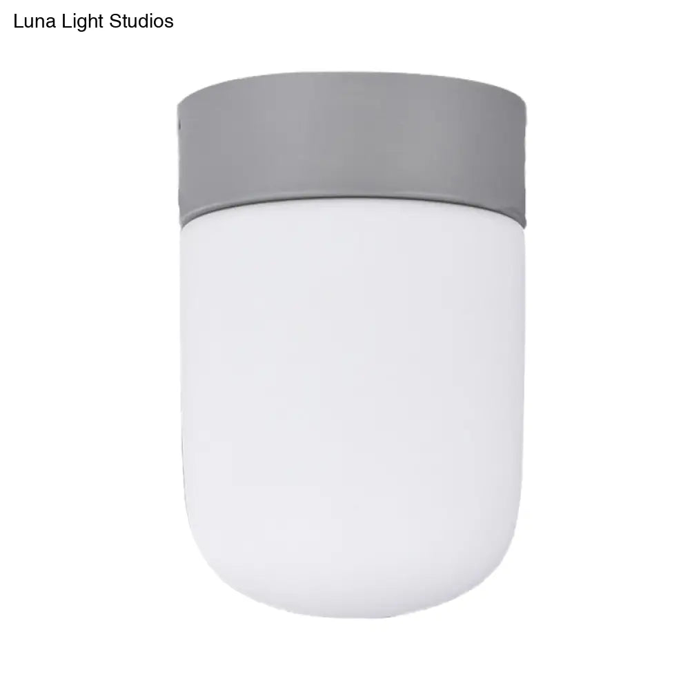 DecorBites™ DecorBites™ Modernist Metal & Frosted Glass Flush Mount Light - Pink/Gray Ceiling Lighting