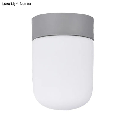 DecorBites™ DecorBites™ Modernist Metal & Frosted Glass Flush Mount Light - Pink/Gray Ceiling Lighting