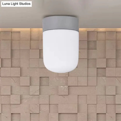 DecorBites™ DecorBites™ Modernist Metal & Frosted Glass Flush Mount Light - Pink/Gray Ceiling Lighting