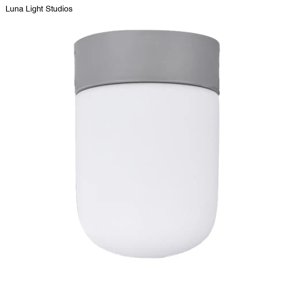 DecorBites™ DecorBites™ Modernist Metal & Frosted Glass Flush Mount Light - Pink/Gray Ceiling Lighting