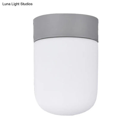 DecorBites™ DecorBites™ Modernist Metal & Frosted Glass Flush Mount Light - Pink/Gray Ceiling Lighting