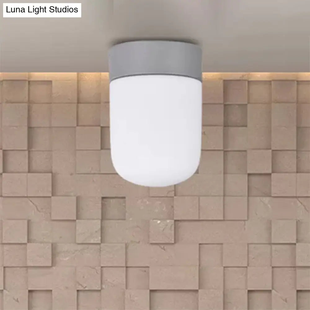 DecorBites™ DecorBites™ Modernist Metal & Frosted Glass Flush Mount Light - Pink/Gray Ceiling Lighting