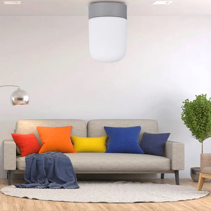 DecorBites™ DecorBites™ Modernist Metal & Frosted Glass Flush Mount Light - Pink/Gray Ceiling Lighting