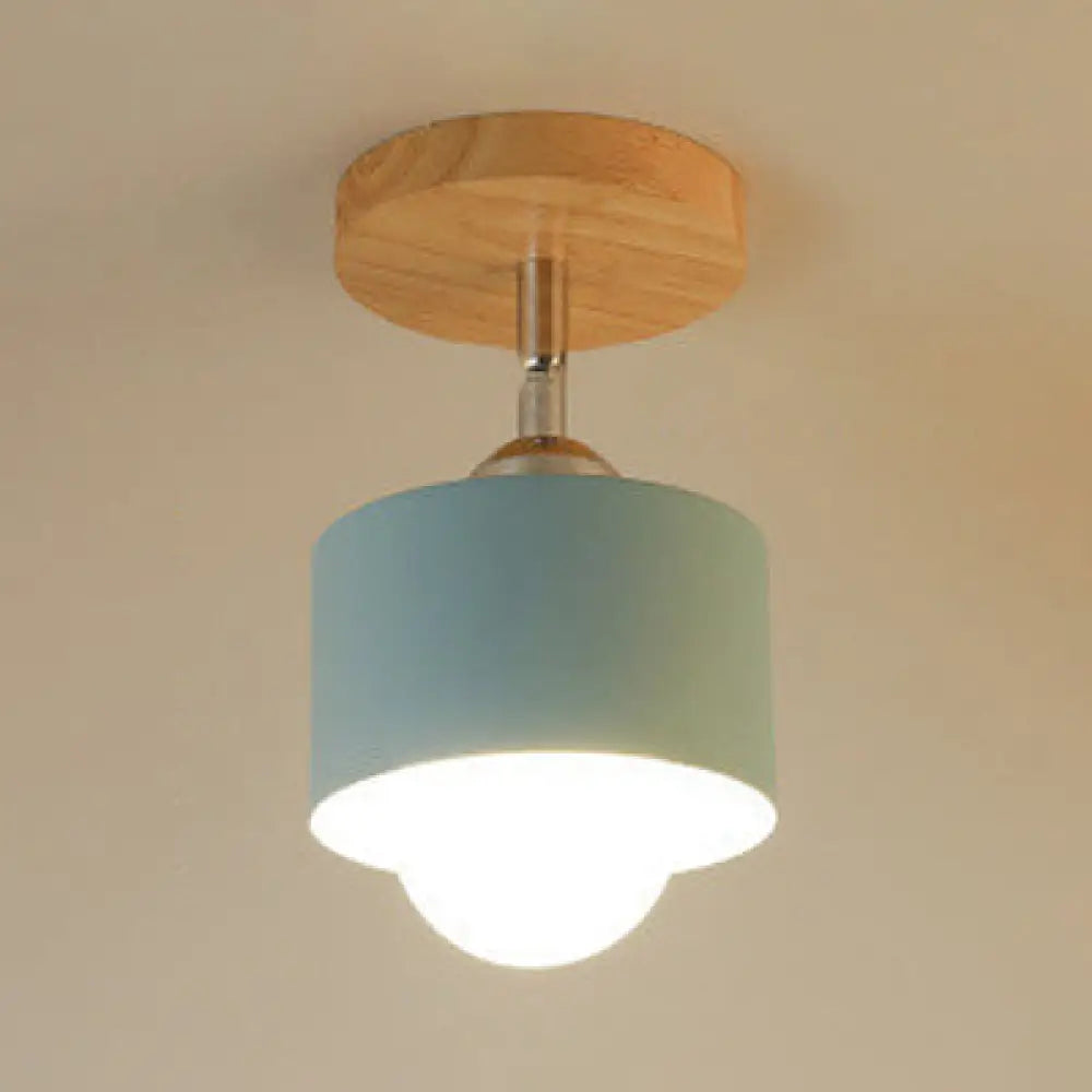 Lámpara de techo DecorBites™ Modernist de metal con diseño cilíndrico giratorio - 1 luz - Blanco/Verde