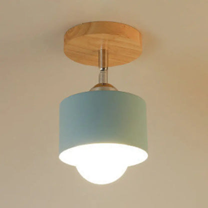 Lámpara de techo DecorBites™ Modernist de metal con diseño cilíndrico giratorio - 1 luz - Blanco/Verde