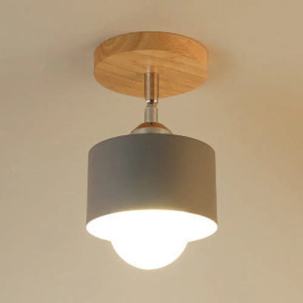 Lámpara de techo DecorBites™ Modernist de metal con diseño cilíndrico giratorio - 1 luz - Blanco/Verde