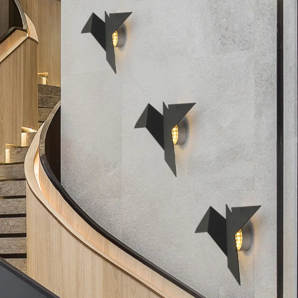 DecorBites™ DecorBites™ Modernist Metallic Bird-Like Sconce LED Wall Lamp in White/Black/Gold - White/Warm/Natural Light