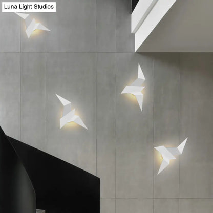 DecorBites™ DecorBites™ Modernist Metallic Bird-Like Sconce LED Wall Lamp in White/Black/Gold - White/Warm/Natural Light