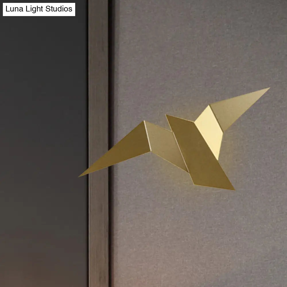 DecorBites™ DecorBites™ Modernist Metallic Bird-Like Sconce LED Wall Lamp in White/Black/Gold - White/Warm/Natural Light