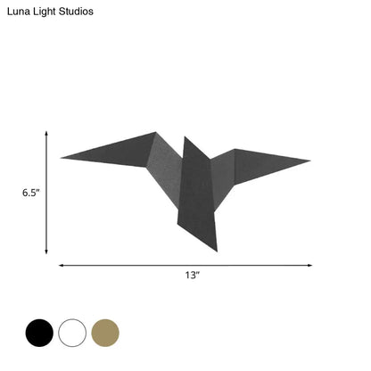 DecorBites™ DecorBites™ Modernist Metallic Bird-Like Sconce LED Wall Lamp in White/Black/Gold - White/Warm/Natural Light