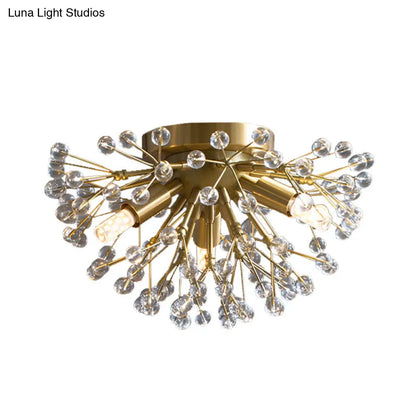 DecorBites™ DecorBites™ Modernist Metallic Dandelion Flushmount Light in Brass with 3/4/6 Bulbs