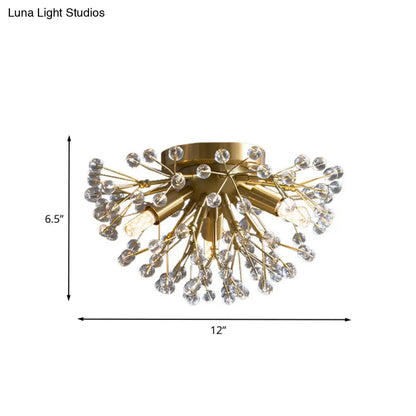 DecorBites™ DecorBites™ Modernist Metallic Dandelion Flushmount Light in Brass with 3/4/6 Bulbs