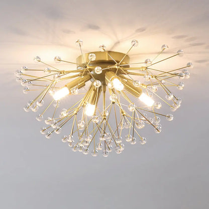 DecorBites™ DecorBites™ Modernist Metallic Dandelion Flushmount Light in Brass with 3/4/6 Bulbs