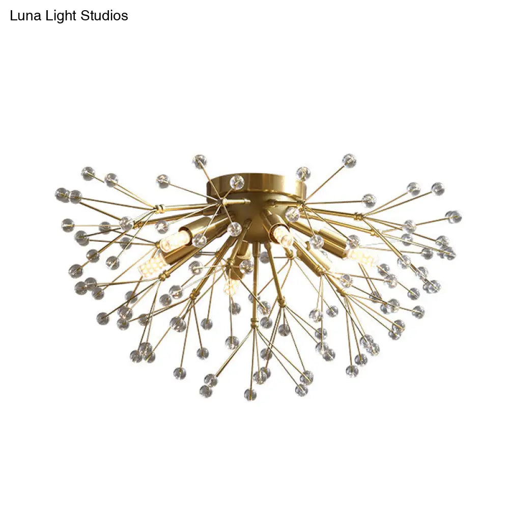 DecorBites™ DecorBites™ Modernist Metallic Dandelion Flushmount Light in Brass with 3/4/6 Bulbs