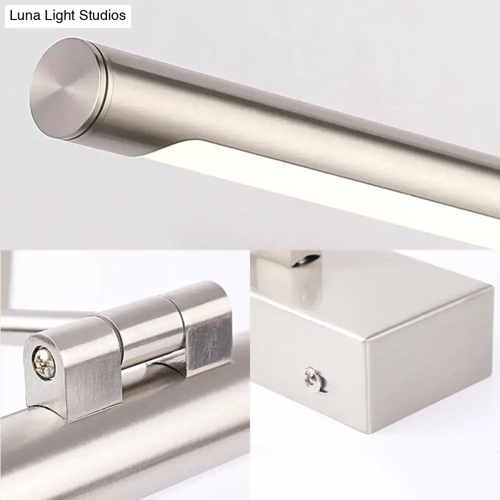 Modernist silver adjustable led wall lamp with a sleek rectangular design and fixture width 20in bulb base compatible