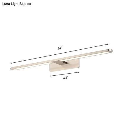 Modernist silver metal wall sconce lamp with sleek 34-inch brushed metallic led wall sconce for living room lighting
