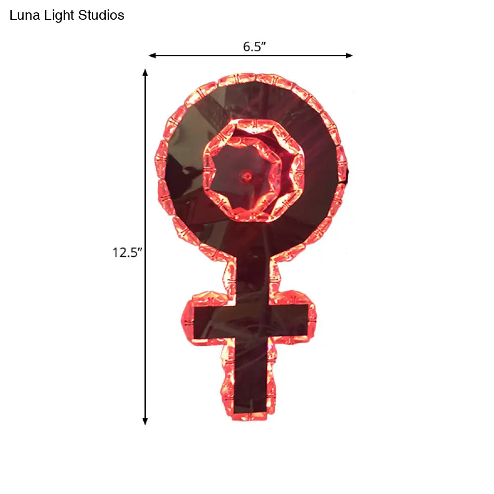 DecorBites™ DecorBites™ Modernist Style Crystal LED Bedroom Wall Sconce Light with Nickel Girl Logo