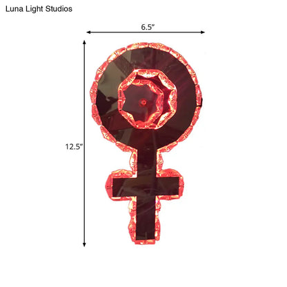 DecorBites™ DecorBites™ Modernist Style Crystal LED Bedroom Wall Sconce Light with Nickel Girl Logo