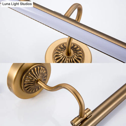 DecorBites™ DecorBites™ Modernist Style Tube Metal Vanity Sconce Light, LED Wall Mount Lamp (18"/22" W) in Weathered Copper/Brushed Brass - Warm/White Light