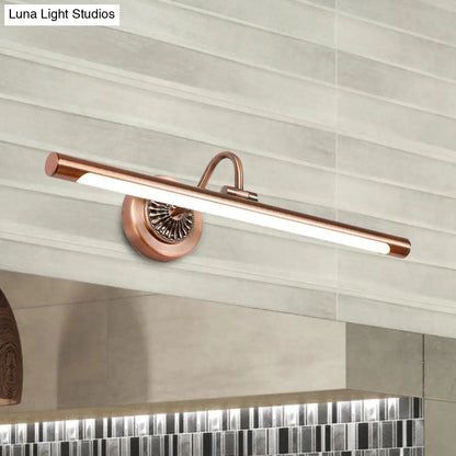 DecorBites™ DecorBites™ Modernist Style Tube Metal Vanity Sconce Light, LED Wall Mount Lamp (18"/22" W) in Weathered Copper/Brushed Brass - Warm/White Light