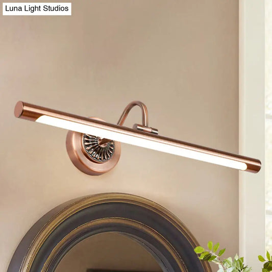 DecorBites™ DecorBites™ Modernist Style Tube Metal Vanity Sconce Light, LED Wall Mount Lamp (18"/22" W) in Weathered Copper/Brushed Brass - Warm/White Light