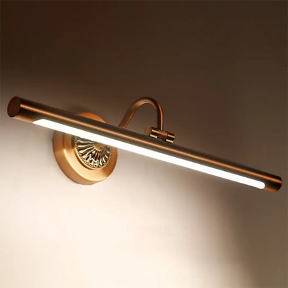 DecorBites™ DecorBites™ Modernist Style Tube Metal Vanity Sconce Light, LED Wall Mount Lamp (18"/22" W) in Weathered Copper/Brushed Brass - Warm/White Light