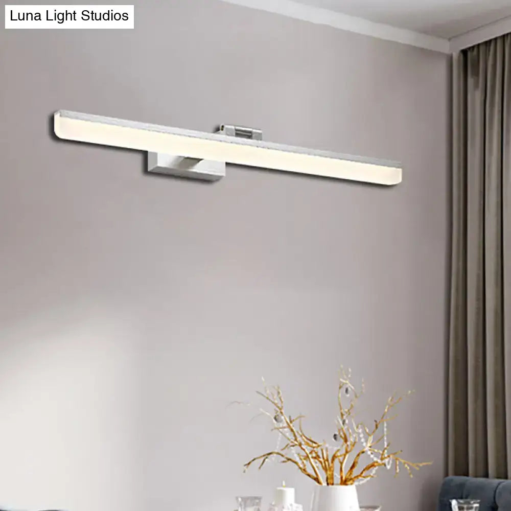 Modernist wall light silver finished rectangular led sconce with crystal led detail for bedroom vanity lighting
