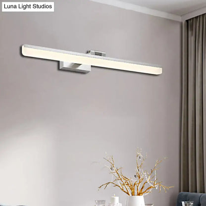 Modernist wall light silver finished rectangular led sconce with crystal led detail for bedroom vanity lighting